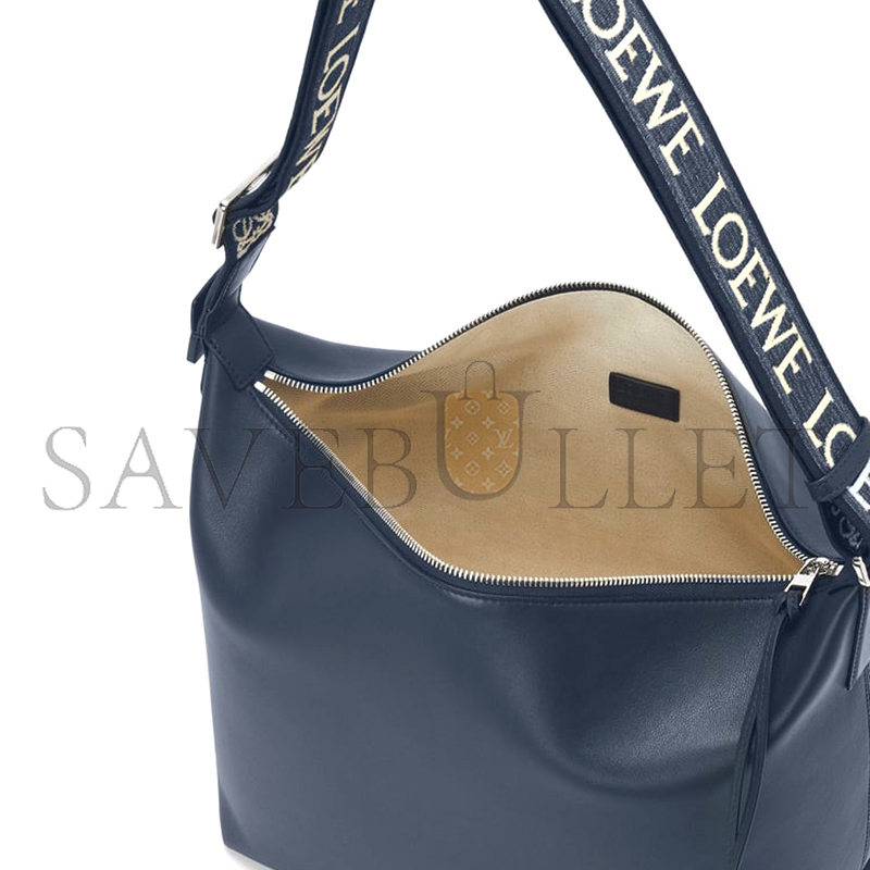 LOEWE CUBI CROSSBODY BAG IN SUPPLE SMOOTH CALFSKIN AND JACQUARD B906K70X01 (44*30*18cm)